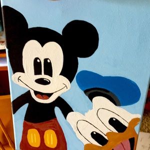 Super cute Mickie Mouse and Donald Duck painting